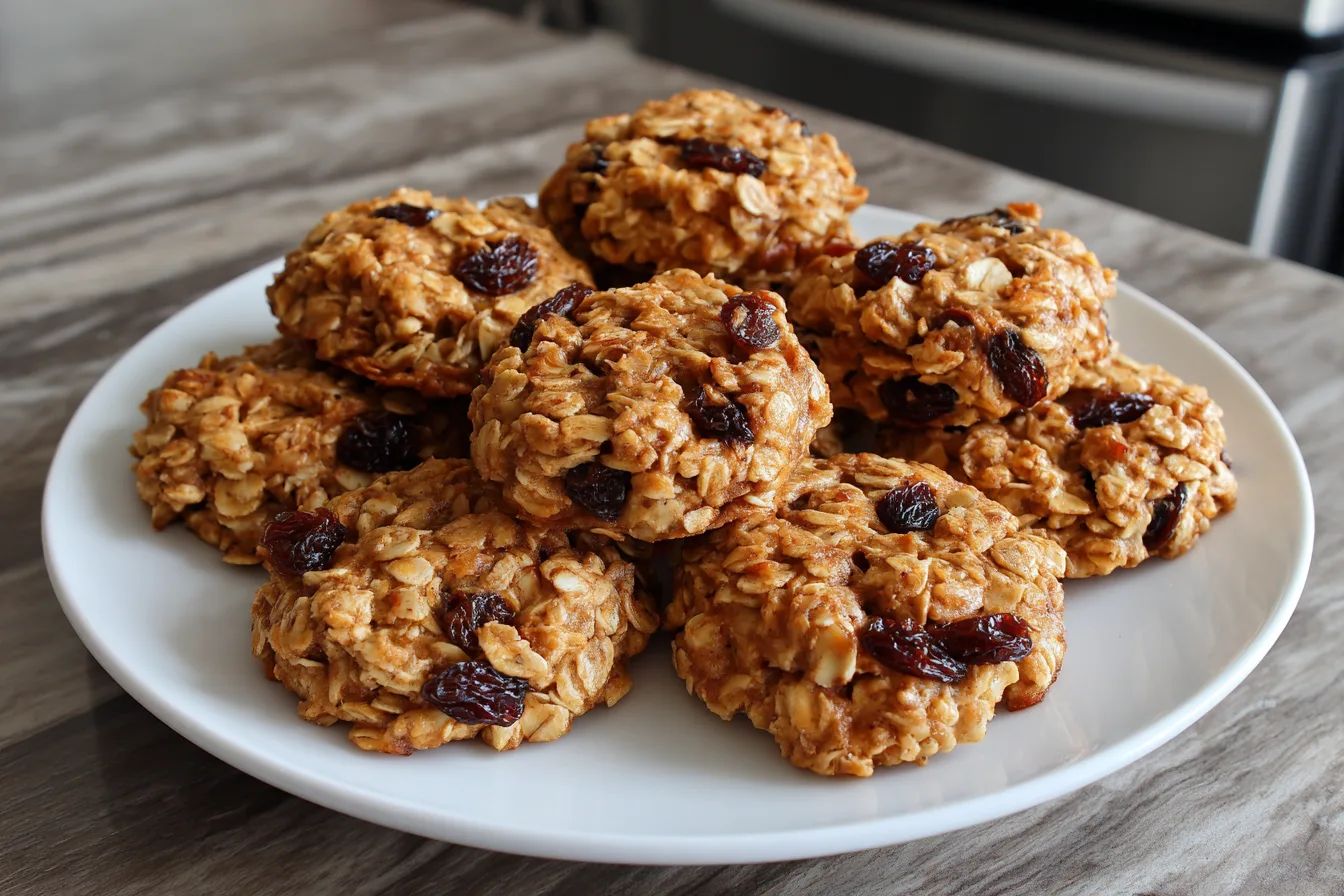 cottage cheese oatmeal raisin cookies in ramekin