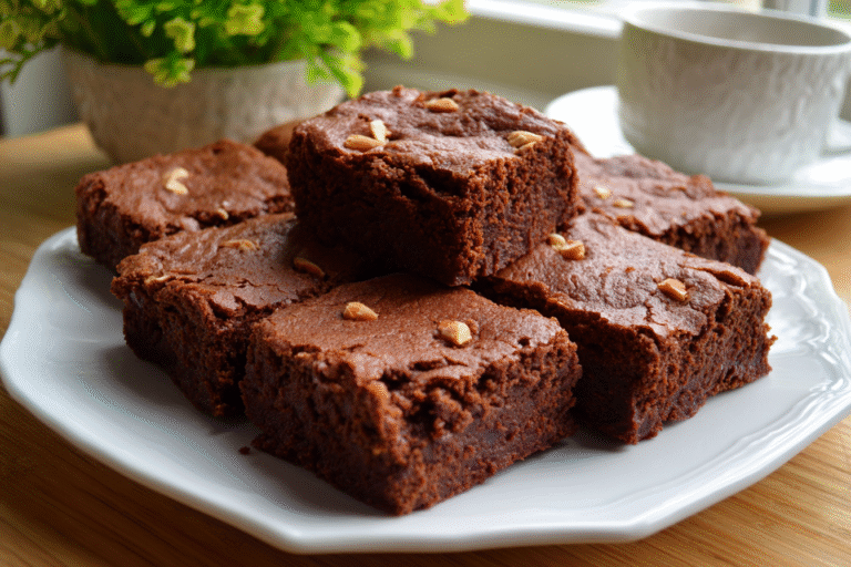 Cottage cheese brownies with rich chocolate texture
