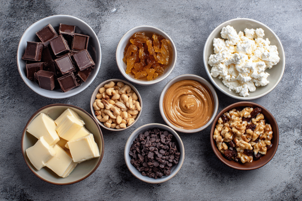 ingredients of cottage cheese fudge