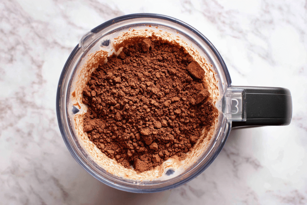 Mixing cottage cheese brownie batter