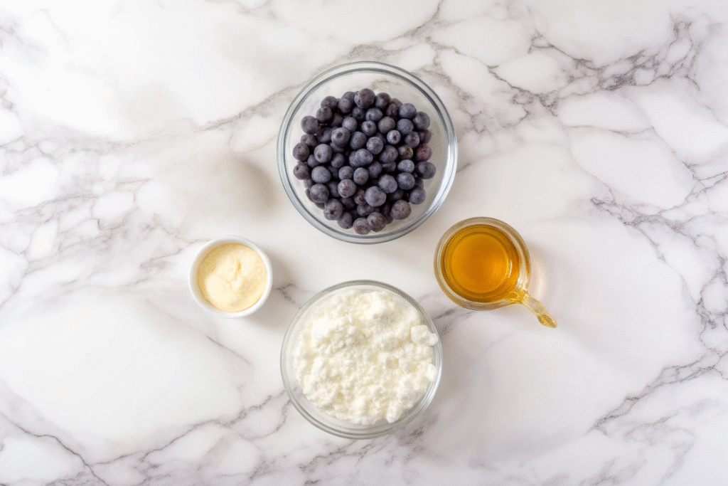 Ingredients for Blueberry Cottage Cheese Ice Cream Recipe